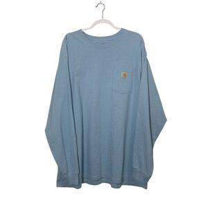 Carhartt Pocket Long Sleeve T-Shirt Blue Loose Fit Size 3XL Gorpcore Workwear